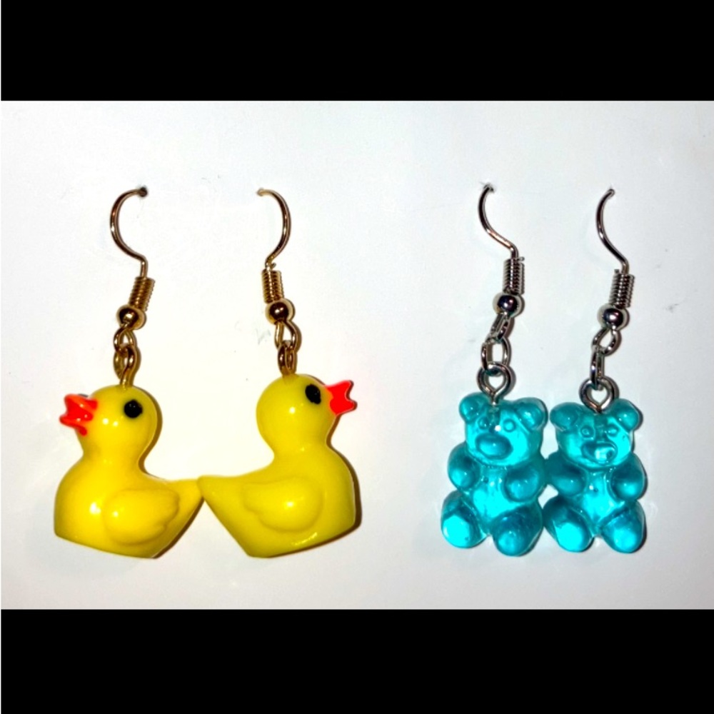Duck and Gummy Bear Earrings
